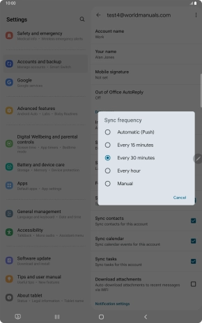 Press the required setting. Press the required setting.