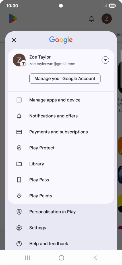 Press Manage apps and device. Press Manage apps and device.