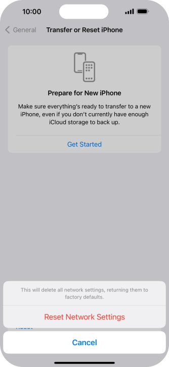 Press Reset Network Settings. Press Reset Network Settings.