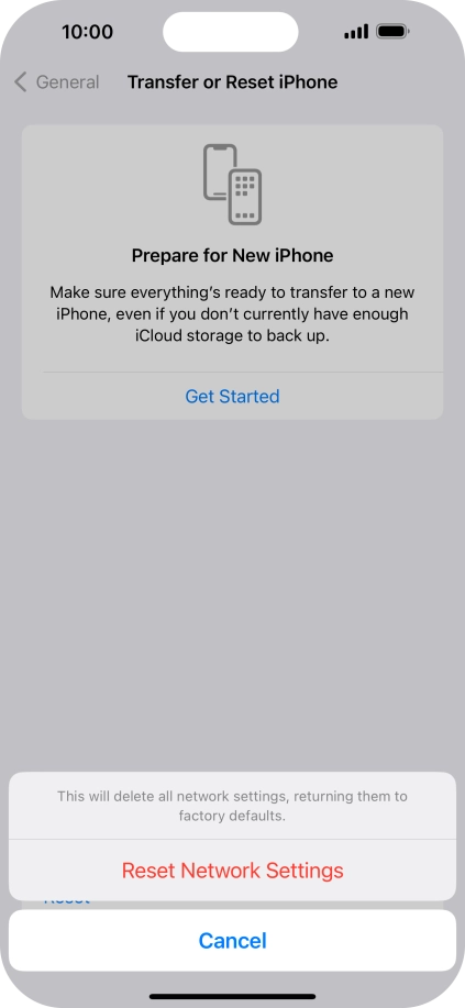 Press Reset Network Settings. Press Reset Network Settings.