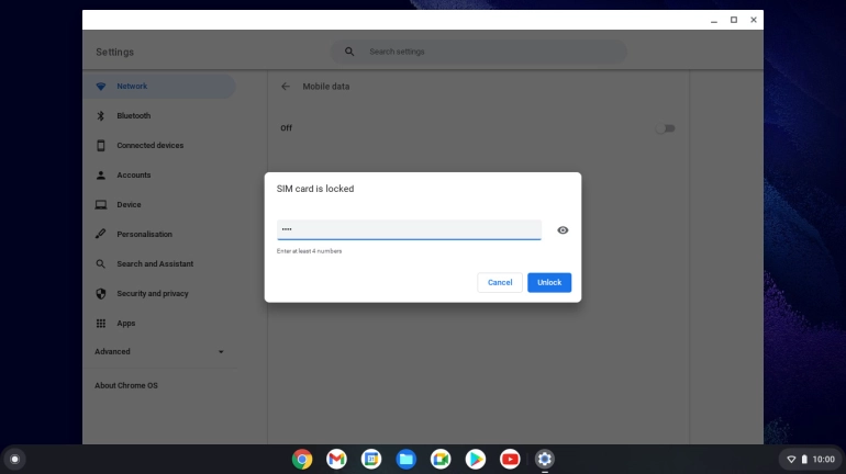 Key in your PIN and click Unlock.
