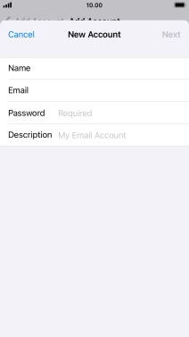 Press Password and key in the password for your email account.