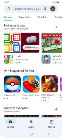 Press the search field.