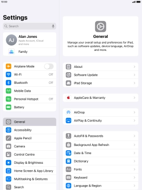 Press Mobile Data.