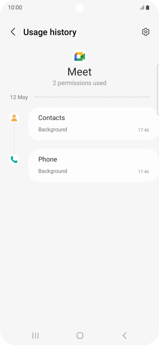 The app activity for the selected app is displayed. The app activity for the selected app is displayed.