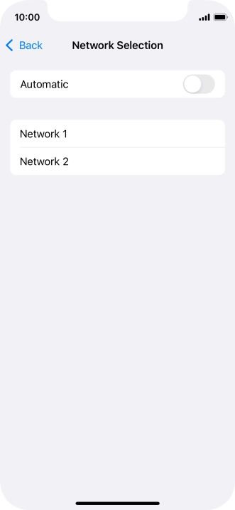 If you turn off the function, press the required network.