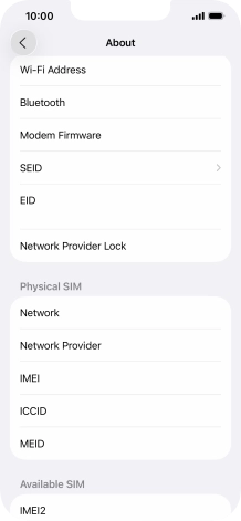 The Network Provider Lock status is displayed next to Network Provider Lock.