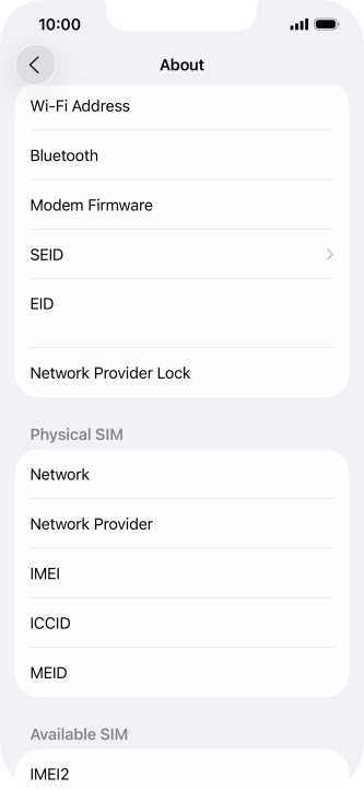 The Network Provider Lock status is displayed next to Network Provider Lock.