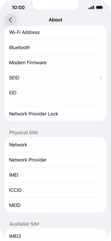 The Network Provider Lock status is displayed next to Network Provider Lock.