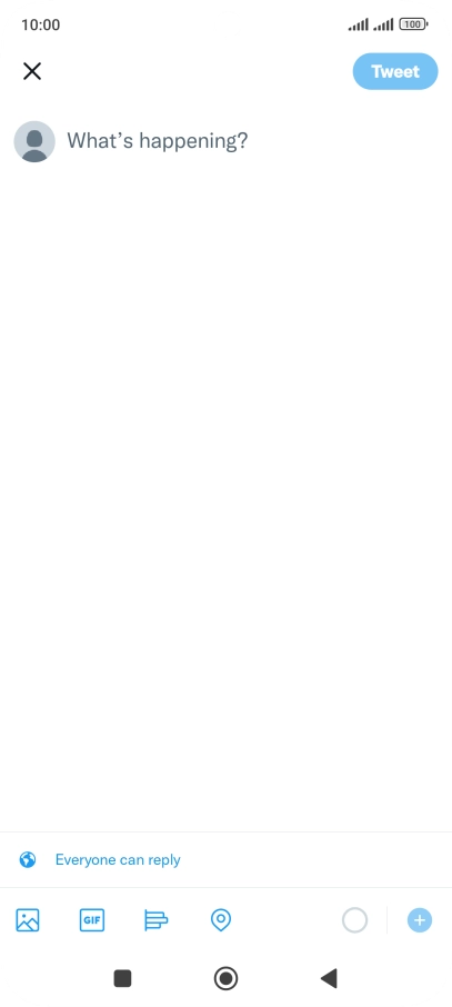 Press the text input field. Press the text input field.