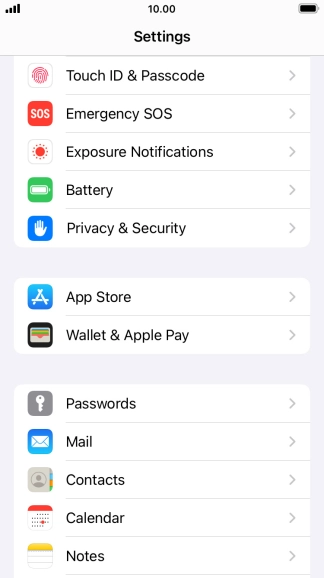 Press Touch ID & Passcode.