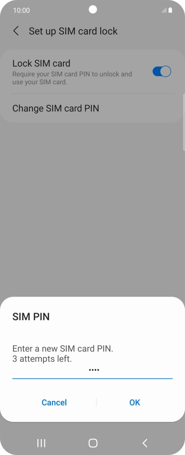 Key in a new four-digit PIN and press OK.