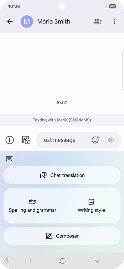 To generate a text, press Composer and follow the instructions on the screen to use the function. To generate a text, press Composer and follow the instructions on the screen to use the function.