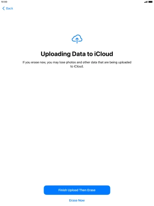 Press the required setting. Press the required setting.