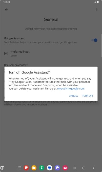 If you turn off the function, press TURN OFF.