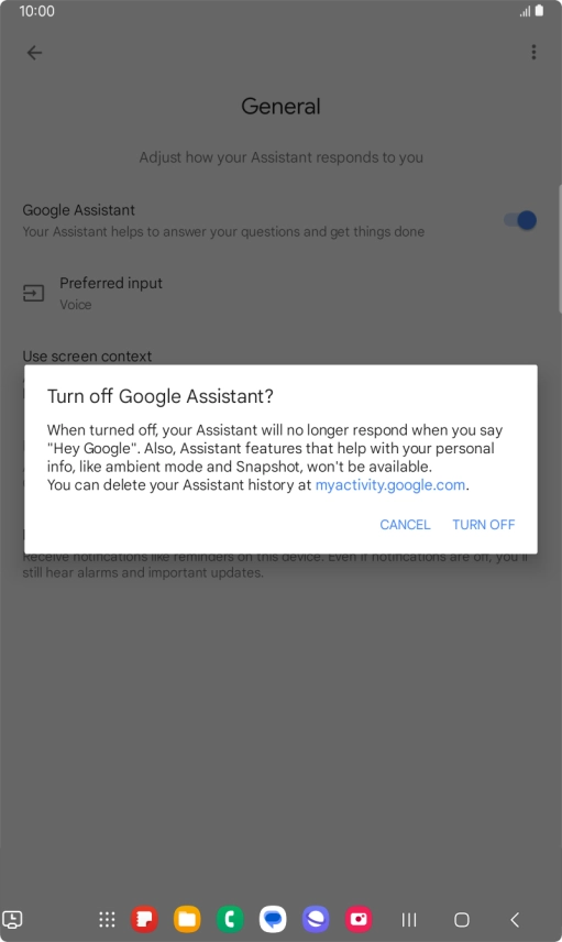 If you turn off the function, press TURN OFF.