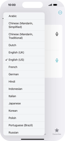 Press the required source language. Press the required source language.