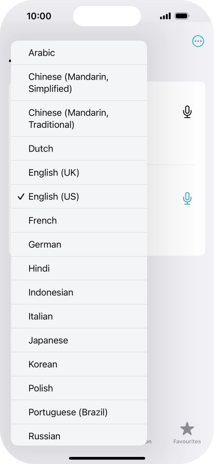 Press the required source language. Press the required source language.