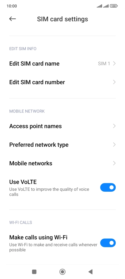 Press Preferred network type.