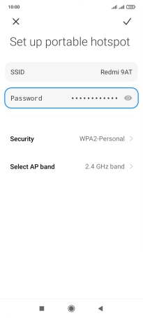 Press SSID and key in the required name for the Wi-Fi hotspot.