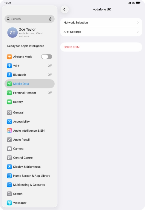 Press APN Settings.