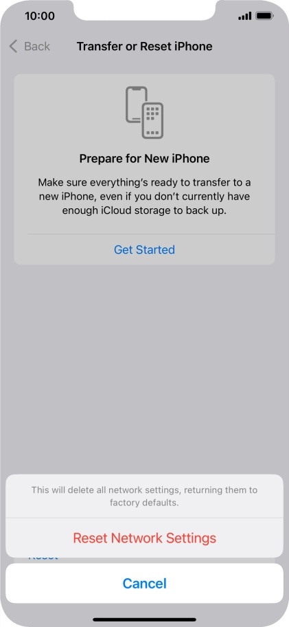 Press Reset Network Settings. Press Reset Network Settings.