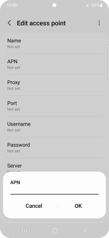 Key in wap.vodafone.co.uk and press OK.