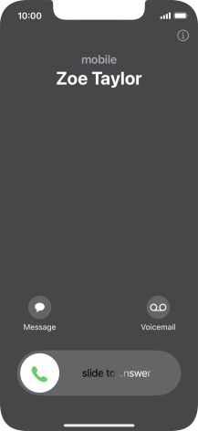 Press and drag the accept call icon right. Press and drag the accept call icon right.