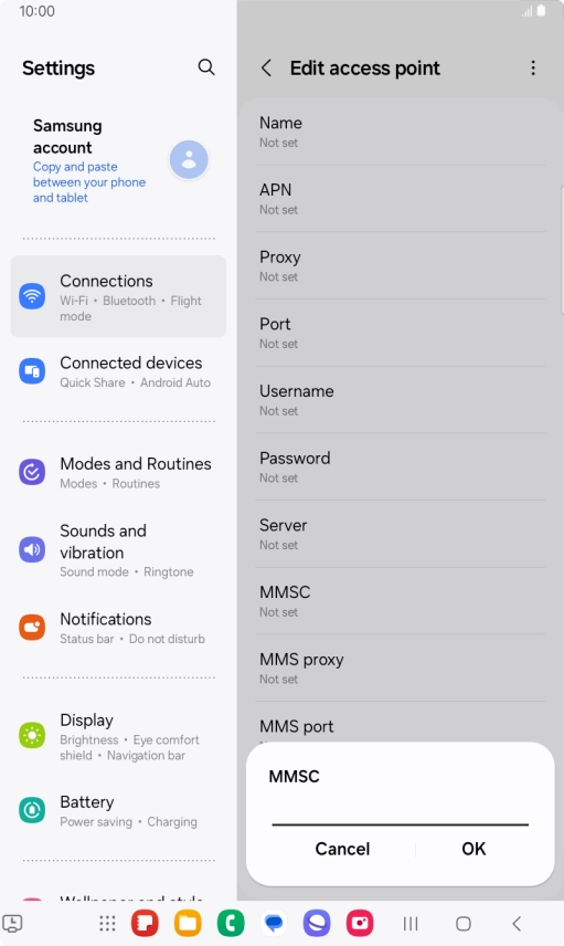 Key in http://mms.vodafone.co.uk/servlets/mms and press OK.