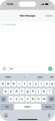 Press the send icon. Press the send icon.