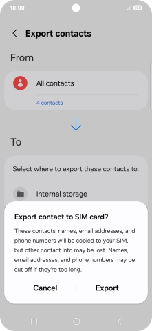 Press Export.