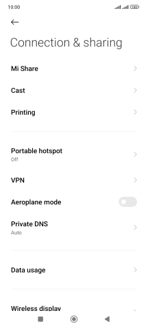 Press Data usage.