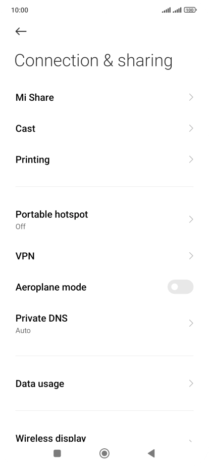 Press Data usage.