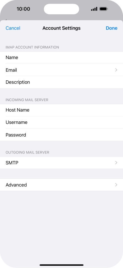 Press SMTP.