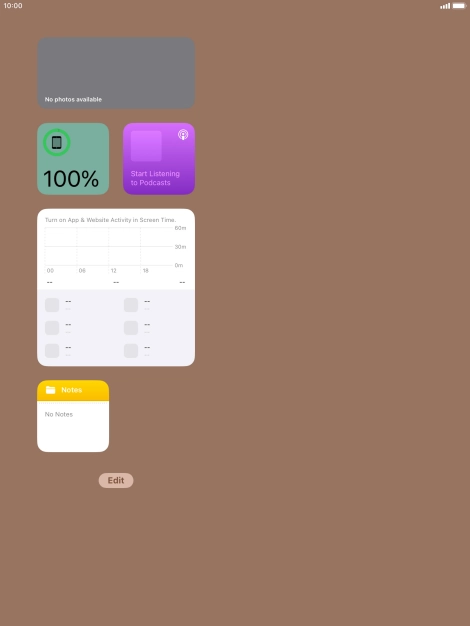 Press and hold the required widget until a pop-up menu is displayed.