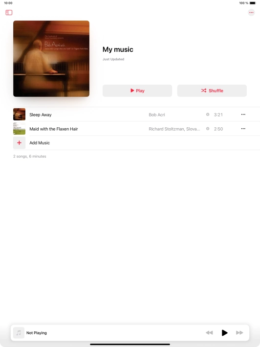 Go to the required category or playlist and press the required audio file.