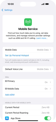 Press Mobile Data. Press Mobile Data.