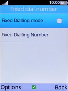 Select Fixed Dialling Number. Select Fixed Dialling Number.