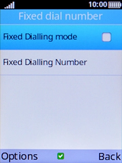 Select Fixed Dialling Number. Select Fixed Dialling Number.