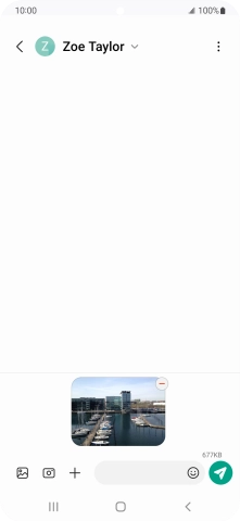 Press the text input field and write the text for your picture message.
