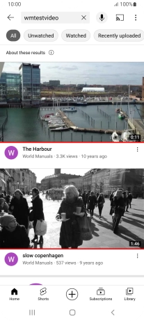 Press the required video clip. Press the required video clip.
