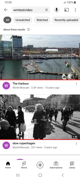 Press the required video clip. Press the required video clip.