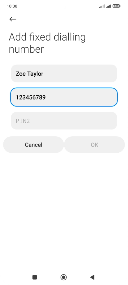 Press PIN2. Press PIN2.
