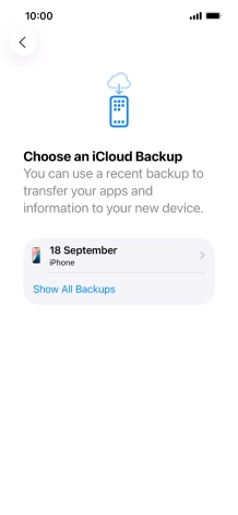 Press the required backup and your phone restores the content of the selected backup. Subsequently, follow the instructions on the screen to set up your phone and prepare it for use. Press the required backup and your phone restores the content of the selected backup. Subsequently, follow the instructions on the screen to set up your phone and prepare it for use.
