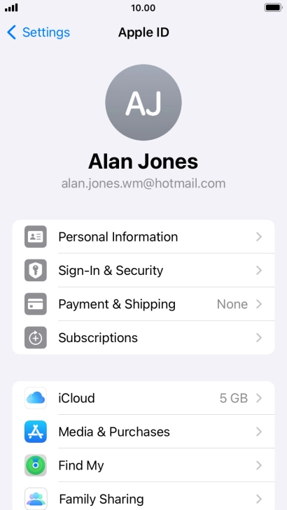 Press iCloud.