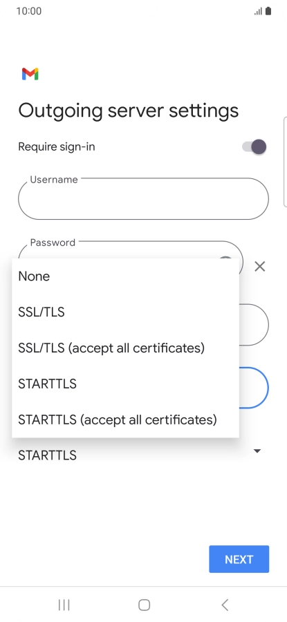 Press SSL/TLS.