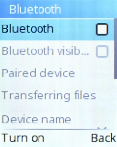 Select Bluetooth to turn on Bluetooth.