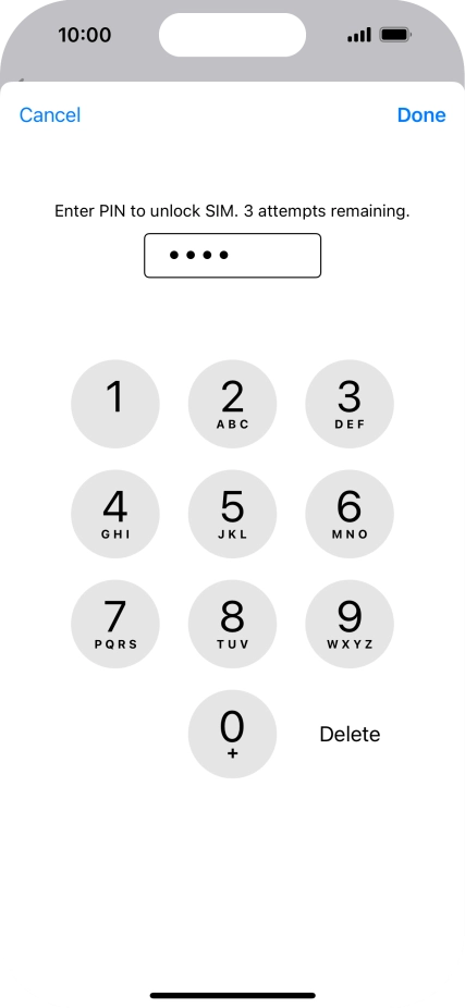Key in your PIN and press Done. Key in your PIN and press Done.