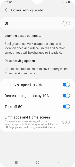 Press the indicators next to the required settings. Press the indicators next to the required settings.