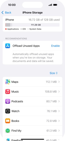 Press the required app.
